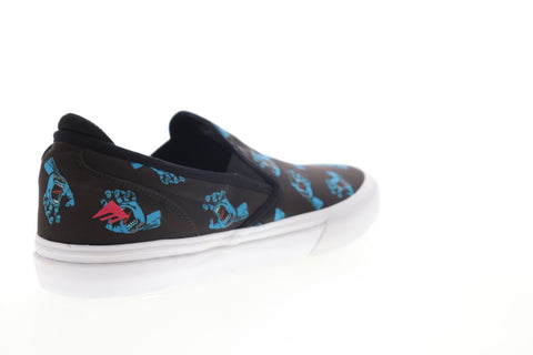 Emerica Wino G6 Slip-On X Santa Cruz 6107000242448 Mens Black Suede Athletic Skate Shoes