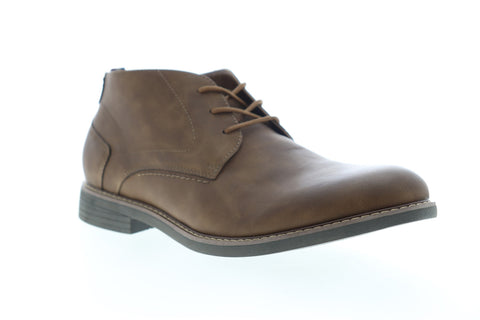 Izod Inwood 630221 Mens Brown Leather Mid Top Lace Up Chukkas Boots