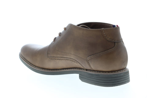 Izod Inwood 630221 Mens Brown Leather Mid Top Lace Up Chukkas Boots