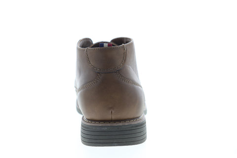 Izod Inwood 630221 Mens Brown Leather Mid Top Lace Up Chukkas Boots