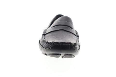 Izod Burre BURRE Mens Black Synthetic Slip On Loafers & Slip Ons Penny Shoes