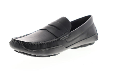 Izod Burre BURRE Mens Black Synthetic Slip On Loafers & Slip Ons Penny Shoes