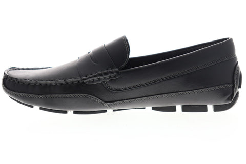 Izod Burre BURRE Mens Black Synthetic Slip On Loafers & Slip Ons Penny Shoes