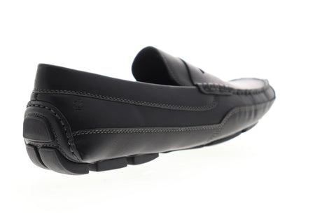 Izod Burre BURRE Mens Black Synthetic Slip On Loafers & Slip Ons Penny Shoes
