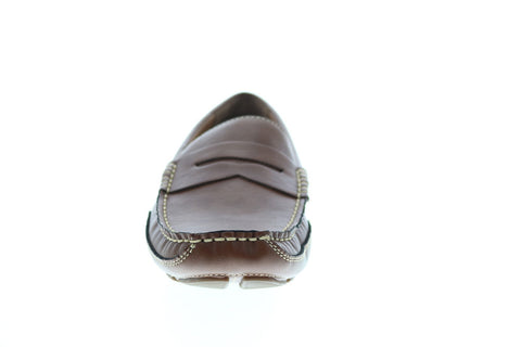 Izod Burre BURRE Mens Brown Synthetic Slip On Loafers & Slip Ons Penny Shoes