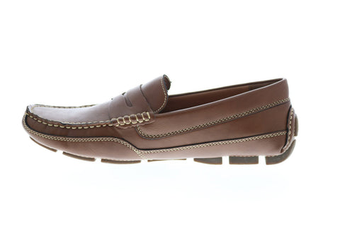 Izod Burre BURRE Mens Brown Synthetic Slip On Loafers & Slip Ons Penny Shoes