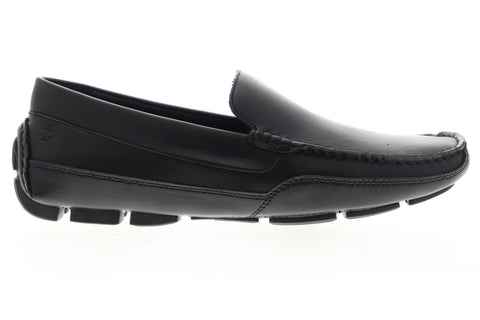 Izod Burney 630230 Mens Black Leather Slip On Moccasin Loafers Shoes