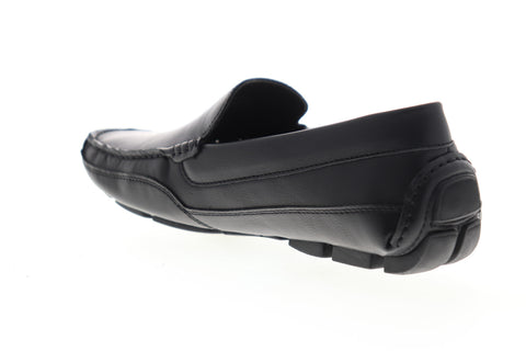 Izod Burney 630230 Mens Black Leather Slip On Moccasin Loafers Shoes