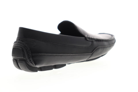 Izod Burney 630230 Mens Black Leather Slip On Moccasin Loafers Shoes