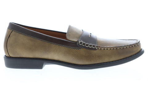 Izod Edmund 2 630234 Mens Brown Leather Slip On Penny Loafers Shoes