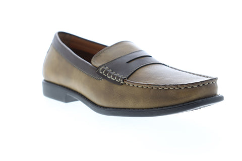 Izod Edmund 2 630234 Mens Brown Leather Slip On Penny Loafers Shoes