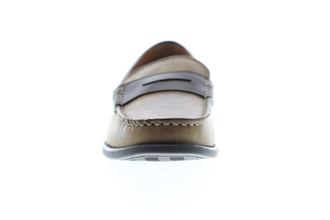 Izod Edmund 2 630234 Mens Brown Leather Slip On Penny Loafers Shoes