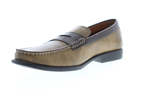 Izod Edmund 2 630234 Mens Brown Leather Slip On Penny Loafers Shoes