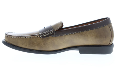 Izod Edmund 2 630234 Mens Brown Leather Slip On Penny Loafers Shoes