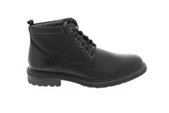 Izod Neal Mens Black Leather Casual Dress Lace Up Boots Shoes
