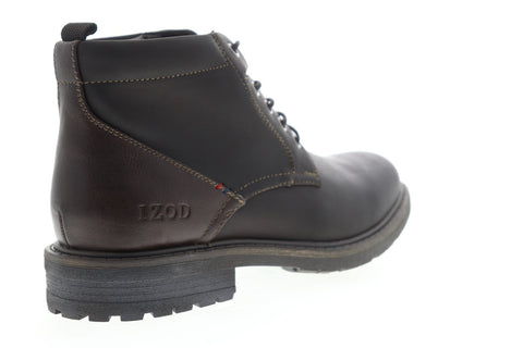 Izod Neal 630237 Mens Brown Leather Casual Dress Lace Up Boots Shoes