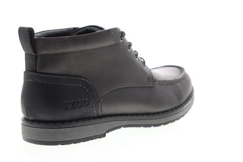 Izod Larsson 630238 Mens Gray Leather Lace Up Casual Dress Boots