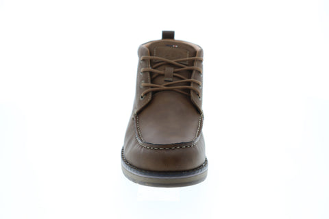 Izod Larsson Mens Brown Leather Casual Dress Lace Up Boots Shoes