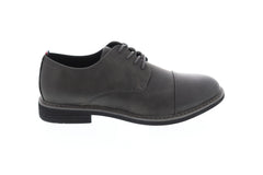 Izod Ike Mens Gray Leather Casual Dress Lace Up Oxfords Shoes