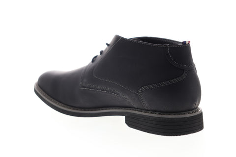 Izod Inwood 630251 Mens Black Leather Mid Top Lace Up Chukkas Boots