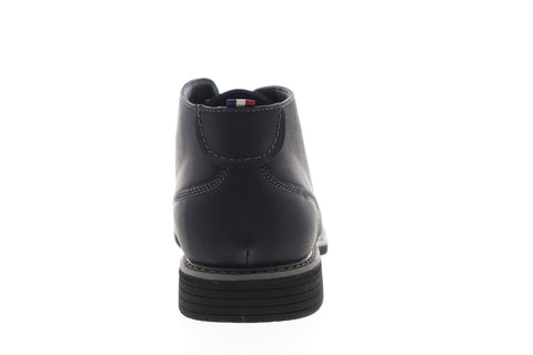 Izod Inwood 630251 Mens Black Leather Mid Top Lace Up Chukkas Boots
