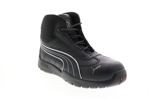 Puma Daytona Mid Steel Toe 632165 Mens Black Leather Lace Up Work Boots