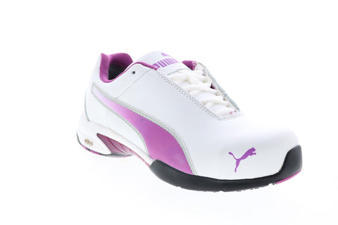 Puma Velocity Wht Low 642805 Womens White Leather Lace Up Work Boots