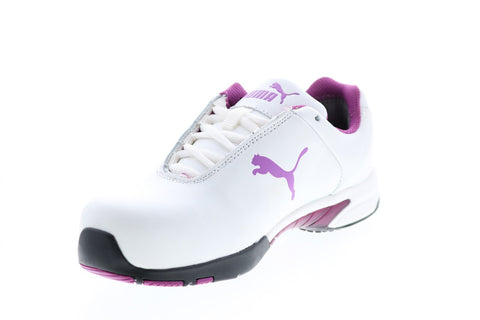 Puma Velocity Wht Low 642805 Womens White Leather Lace Up Work Boots
