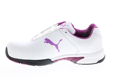 Puma Velocity Wht Low 642805 Womens White Leather Lace Up Work Boots