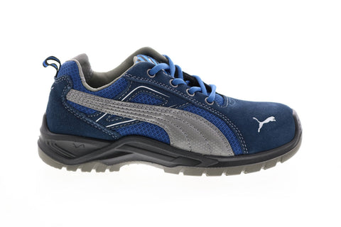 Puma Omni Low 643615 Mens Blue Suede Lace Up Work Boots