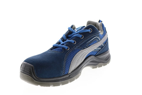 Puma Omni Low 643615 Mens Blue Suede Lace Up Work Boots