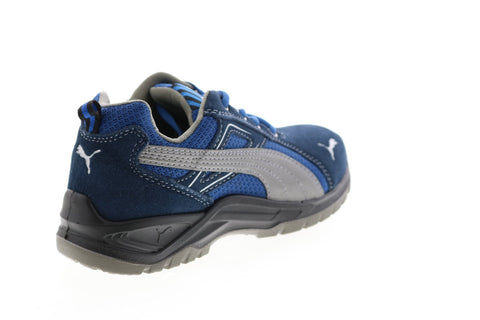 Puma Omni Low 643615 Mens Blue Suede Lace Up Work Boots