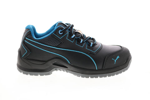 Puma Niobe Blue Low 644125 Womens Black Leather Lace Up Work Boots