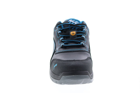Puma Niobe Blue Low 644125 Womens Black Leather Lace Up Work Boots