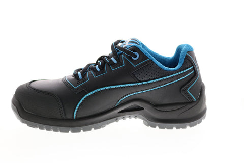 Puma Niobe Blue Low 644125 Womens Black Leather Lace Up Work Boots