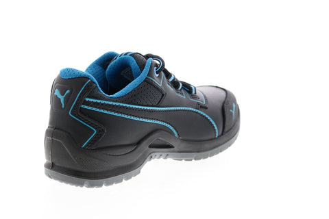 Puma Niobe Blue Low 644125 Womens Black Leather Lace Up Work Boots