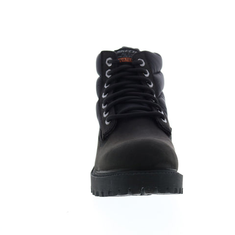 Skechers Sergeants Verno 65838 Mens Black Leather Lace Up Lace Up Boots