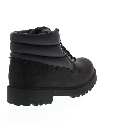 Skechers Sergeants Verno 65838 Mens Black Leather Lace Up Lace Up Boots