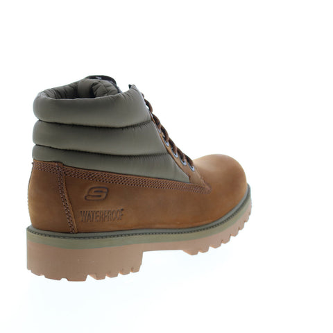 Skechers Sergeants Verno 65838 Mens Brown Leather Lace Up Lace Up Boots