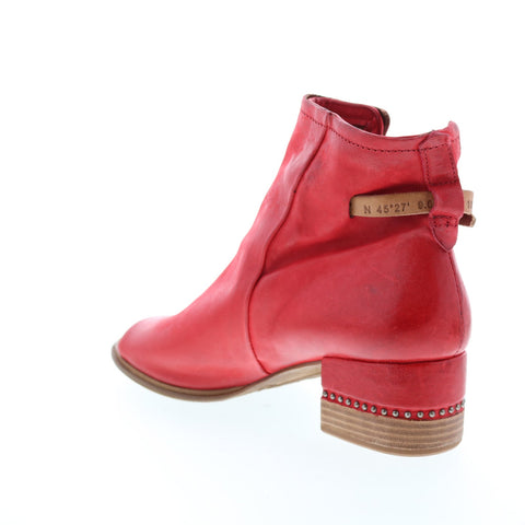 A.S.98 Morgan 672009-301 Womens Red Leather Hook & Loop Heeled Sandals Shoes