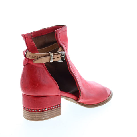 A.S.98 Morgan 672009-301 Womens Red Leather Hook & Loop Heeled Sandals Shoes