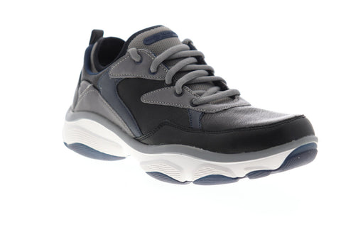 Skechers Rubble Kelton 68699 Mens Black Leather Casual Fashion Sneakers Shoes