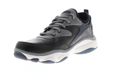 Skechers Rubble Kelton 68699 Mens Black Leather Casual Fashion Sneakers Shoes