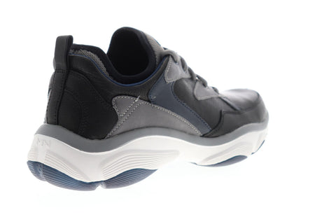 Skechers Rubble Kelton 68699 Mens Black Leather Casual Fashion Sneakers Shoes