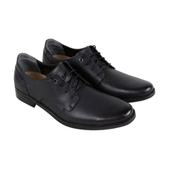 Skechers Tallowood Woodale 68967 Mens Black Leather Plain Toe Oxfords Shoes
