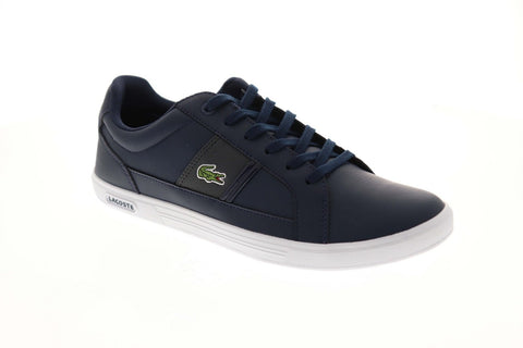 Lacoste Europa Lcr3 Spm Mens Blue Leather Casual Lifestyle Sneakers Shoes