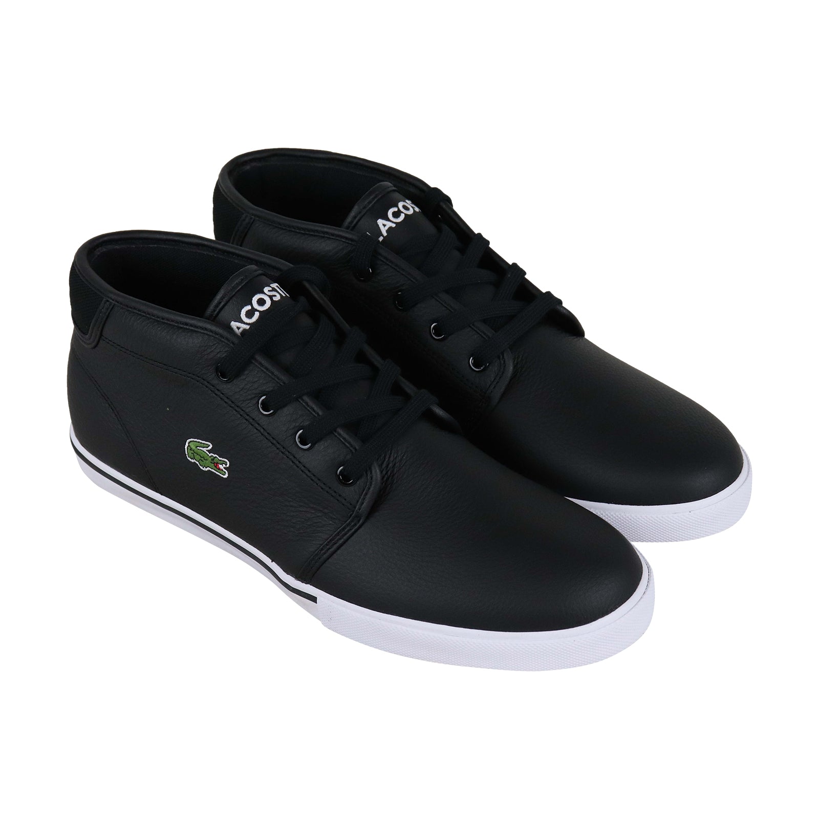 Lacoste Ampthill Lcr3 Mens Black Leather Casual Lace Up Lifestyle