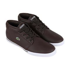 Lacoste Ampthill Lcr3 S Mens Brown Leather Low Top Lace Up Sneakers Shoes