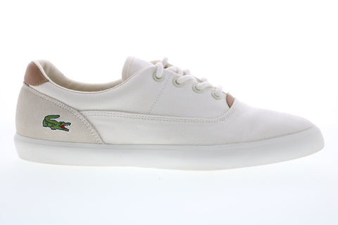 Lacoste Jouer 316 1 Cam Mens White Canvas Lace Up Lifestyle Sneakers Shoes