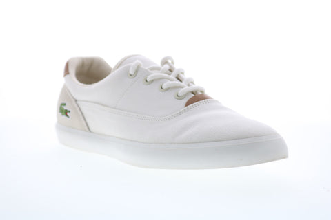 Lacoste Jouer 316 1 Cam Mens White Canvas Lace Up Lifestyle Sneakers Shoes